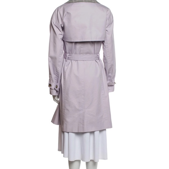 kate spade Lilac Trench Coat with Plaid Collar - Picture 12 of 12
